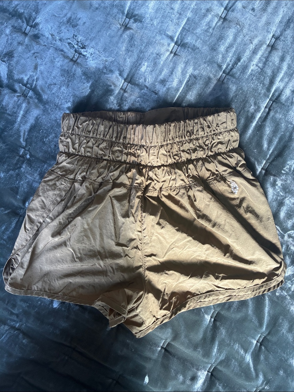 Free People FP Movement Olive Green Women's Elastic Waist Shorts